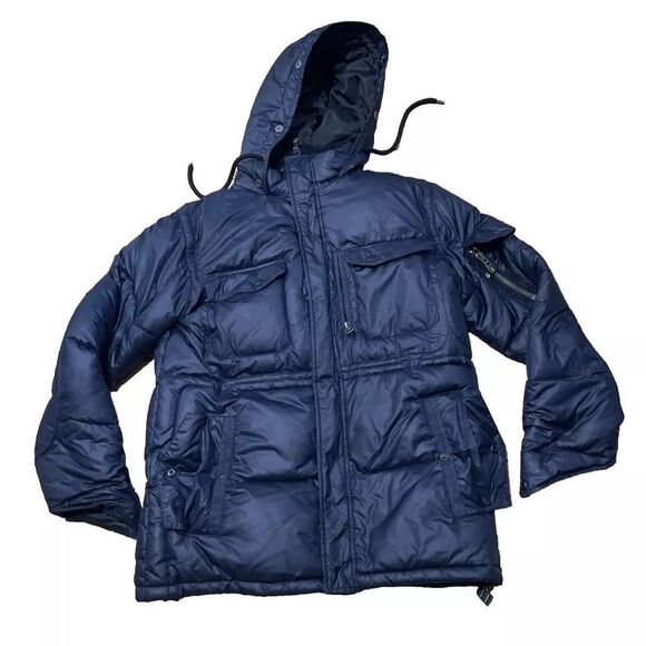 GAP 1969 Puffer Jacket Men M Heavy Parka Snow Coat Blue Y2k '06